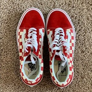 Red checkered vans